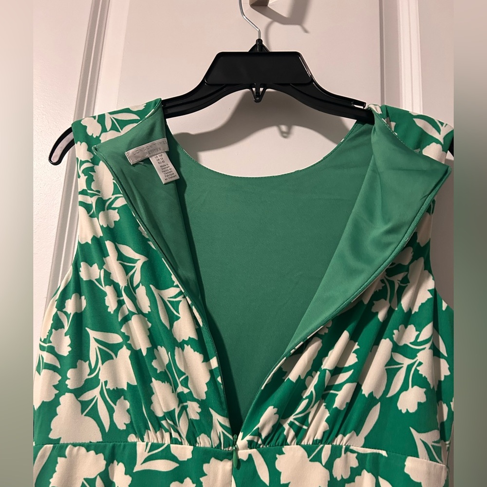 London Times Floral Inset Waist Midi Sleeveless Sundress - Picture 8 of 8